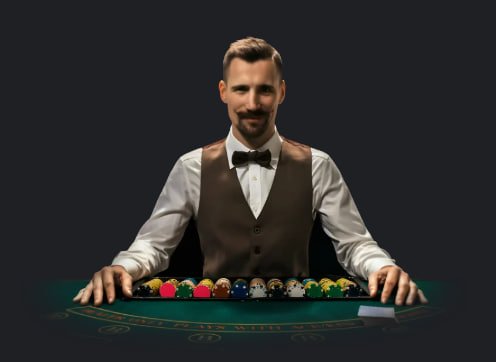 Studio live dealer eltonmpo dengan meja blackjack dan kamera multi-sudut profesional